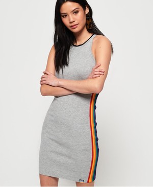 Superdry Sporty Taped Ribbed Női Ruhák Szürke | JLOIM1450